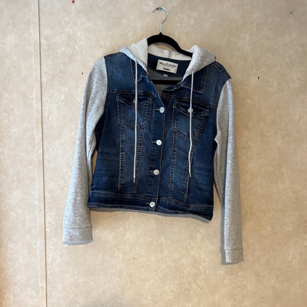 Wild Fable Blue Denim Jacket with Gray Sleeves